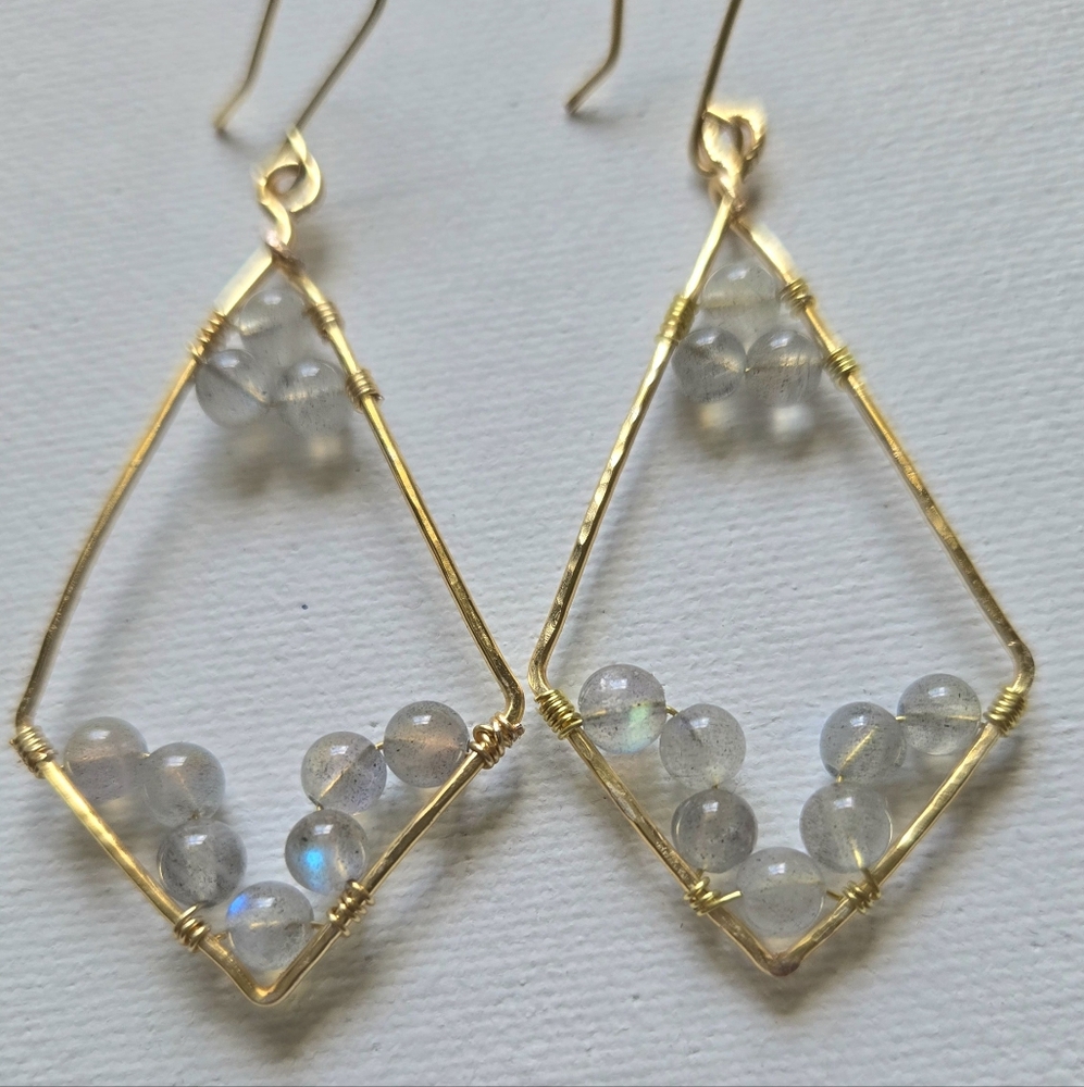 Gray moonstone earrings - Picture 5 of 5